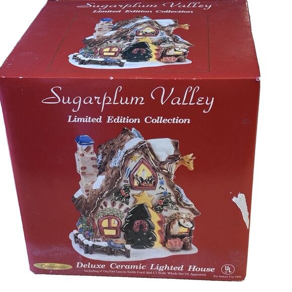 Sugarplum Valley Ceramic Light-Up House 2002 Stable O' Well In Original Box RTF - Picture 10 of 16